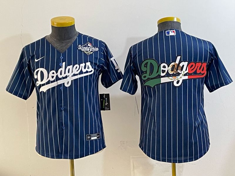 Youth Los Angeles Dodgers Blank Blue Stripe Game 2026 Nike MLB Jersey style 010